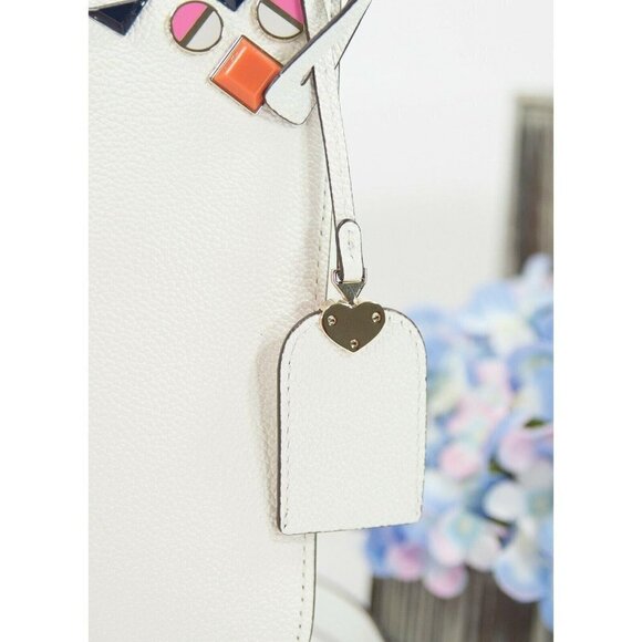 Kate Spade Optic White Navy Margaux Large Jewel Messenger Crossbody Bag NWT - Picture 3 of 5